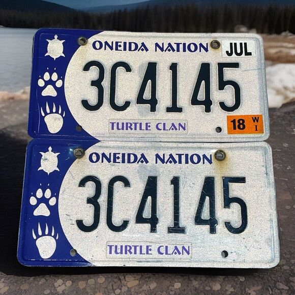 Vintage Oneida Nation Wisconsin American Indian Tribe License Plate Turtle Clan - Picture 1 of 16